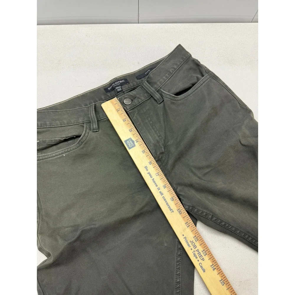 Banana Republic Traveler Pants Mens 30x32 Slim Fit Olive Green 5 Pocket Chino